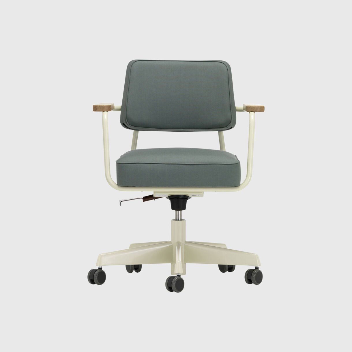 Fauteuil Direction Pivotant Armchair, Green Grey, Ecru